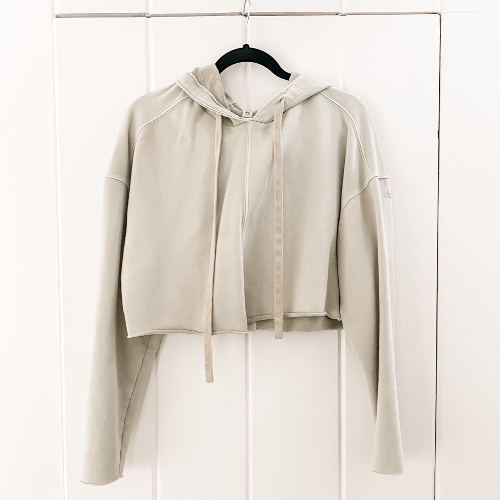 Alo yoga box hoodie sueded sandstone wash